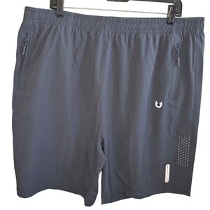 Northyard Mens Athletic Shorts 3XL Blue Zipper Pockets Performance Quick Dry New